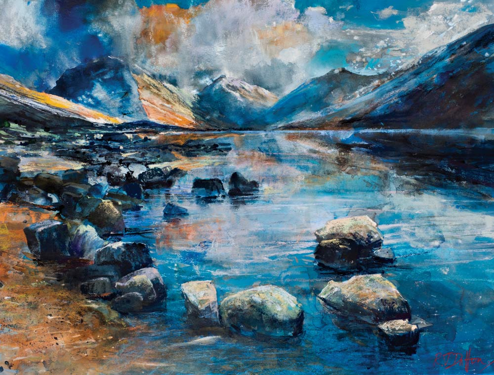 Wastwater soft pastel painting by Robert Dutton.