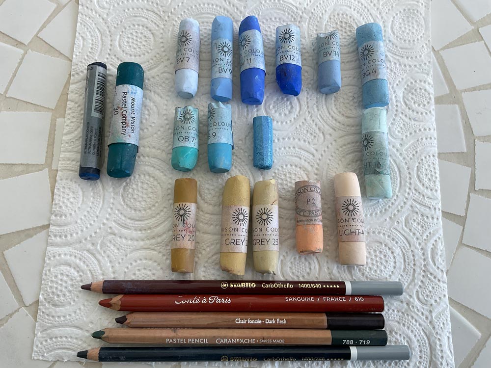 Meral's selection of pastels.